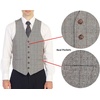 image:imageGioberti Mens 6 Button Formal Herringbone Tweed Vest16  Checked Brown  Tan