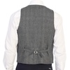 image:imageGioberti Mens 6 Button Formal Herringbone Tweed Vest17  Checked Charcoal  Tan