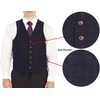 image:imageGioberti Mens 6 Button Formal Herringbone Tweed Vest19  Gridwork Dark Purple