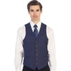image:imageGioberti Mens 6 Button Formal Herringbone Tweed Vest21  Gridwork Blue