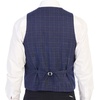 image:imageGioberti Mens 6 Button Formal Herringbone Tweed Vest21  Gridwork Blue
