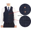 image:imageGioberti Mens 6 Button Formal Herringbone Tweed Vest22  Gridwork Navy