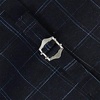 image:imageGioberti Mens 6 Button Formal Herringbone Tweed Vest22  Gridwork Navy