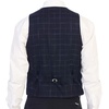 image:imageGioberti Mens 6 Button Formal Herringbone Tweed Vest22  Gridwork Navy