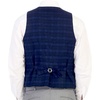 image:imageGioberti Mens 6 Button Formal Herringbone Tweed Vest3  Plaid Navy