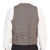 image:imageGioberti Mens 6 Button Formal Herringbone Tweed Vest4  Checkered Brown