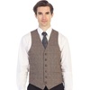 image:imageGioberti Mens 6 Button Formal Herringbone Tweed Vest4  Checkered Brown