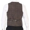 image:imageGioberti Mens 6 Button Formal Herringbone Tweed Vest40  Check Plaid Brown