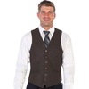 image:imageGioberti Mens 6 Button Formal Herringbone Tweed Vest48  Herringbone Dark Brown