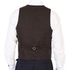 image:imageGioberti Mens 6 Button Formal Herringbone Tweed Vest48  Herringbone Dark Brown