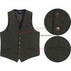image:imageGioberti Mens 6 Button Formal Herringbone Tweed Vest49  Herringbone Olive