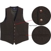 image:imageGioberti Mens 6 Button Formal Herringbone Tweed Vest51  Donegal Brown