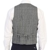 image:imageGioberti Mens 6 Button Formal Herringbone Tweed Vest6  Checkered Gray