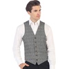 image:imageGioberti Mens 6 Button Formal Herringbone Tweed Vest6  Checkered Gray