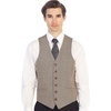image:imageGioberti Mens 6 Button Formal Herringbone Tweed Vest7  Herringbone Khaki