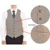 image:imageGioberti Mens 6 Button Formal Herringbone Tweed Vest7  Herringbone Khaki