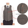 image:imageGioberti Mens 6 Button Formal Herringbone Tweed Vest8  Herringbone Brown