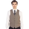 image:imageGioberti Mens 6 Button Formal Herringbone Tweed Vest9  Barleycorn Tan