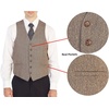 image:imageGioberti Mens 6 Button Formal Herringbone Tweed Vest9  Barleycorn Tan