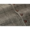 image:imageGioberti Mens 6 Button Formal Herringbone Tweed Vest93  Gray Herringbone Graph