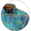image:imageGioberti Mens Brushed Flannel 100 Cotton Plaid Checkered Shirt with Corduroy Contrast1079  Aqua  Turquoise  Orange