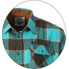 image:imageGioberti Mens Brushed Flannel 100 Cotton Plaid Checkered Shirt with Corduroy Contrast1082  Aqua  Brown  Orange