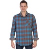 image:imageGioberti Mens Brushed Flannel 100 Cotton Plaid Checkered Shirt with Corduroy Contrast11  Gray  Blue  Orange