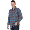 image:imageGioberti Mens Brushed Flannel 100 Cotton Plaid Checkered Shirt with Corduroy Contrast11  Gray  Blue  Orange