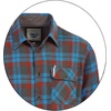 image:imageGioberti Mens Brushed Flannel 100 Cotton Plaid Checkered Shirt with Corduroy Contrast11  Gray  Blue  Orange