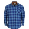 image:imageGioberti Mens Brushed Flannel 100 Cotton Plaid Checkered Shirt with Corduroy Contrast1140  Blue  Cobalt  Yellow Highlight