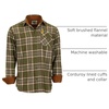 image:imageGioberti Mens Brushed Flannel 100 Cotton Plaid Checkered Shirt with Corduroy Contrast1148  Olive  White  Orange