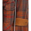 image:imageGioberti Mens Brushed Flannel 100 Cotton Plaid Checkered Shirt with Corduroy Contrast1150  Gray  Burnt Orange  Red