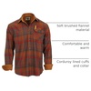 image:imageGioberti Mens Brushed Flannel 100 Cotton Plaid Checkered Shirt with Corduroy Contrast1150  Gray  Burnt Orange  Red