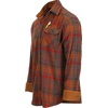 image:imageGioberti Mens Brushed Flannel 100 Cotton Plaid Checkered Shirt with Corduroy Contrast1150  Gray  Burnt Orange  Red