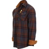 image:imageGioberti Mens Brushed Flannel 100 Cotton Plaid Checkered Shirt with Corduroy Contrast1151  Navy  Brown  Magenta