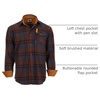 image:imageGioberti Mens Brushed Flannel 100 Cotton Plaid Checkered Shirt with Corduroy Contrast1151  Navy  Brown  Magenta