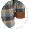image:imageGioberti Mens Brushed Flannel 100 Cotton Plaid Checkered Shirt with Corduroy Contrast12  Blue  Gold