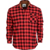 image:imageGioberti Mens Brushed Flannel 100 Cotton Plaid Checkered Shirt with Corduroy Contrast48  Black  Red Checkered