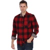 image:imageGioberti Mens Brushed Flannel 100 Cotton Plaid Checkered Shirt with Corduroy Contrast53  Black  Red Gradient