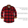 image:imageGioberti Mens Brushed Flannel 100 Cotton Plaid Checkered Shirt with Corduroy Contrast53c  Black  Red Gradient