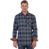 image:imageGioberti Mens Brushed Flannel 100 Cotton Plaid Checkered Shirt with Corduroy Contrast56c  Dark Blue  Gray