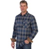 image:imageGioberti Mens Brushed Flannel 100 Cotton Plaid Checkered Shirt with Corduroy Contrast56c  Dark Blue  Gray