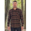 image:imageGioberti Mens Brushed Flannel 100 Cotton Plaid Checkered Shirt with Corduroy Contrast57c  Chocolate  Black