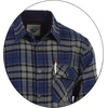 image:imageGioberti Mens Brushed Flannel 100 Cotton Plaid Checkered Shirt with Corduroy Contrast67  Navy  Black  Green