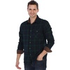 image:imageGioberti Mens Brushed Flannel 100 Cotton Plaid Checkered Shirt with Corduroy Contrast67  Navy  Black  Green