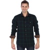 image:imageGioberti Mens Brushed Flannel 100 Cotton Plaid Checkered Shirt with Corduroy Contrast67  Navy  Black  Green