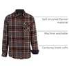 image:imageGioberti Mens Brushed Flannel 100 Cotton Plaid Checkered Shirt with Corduroy Contrast68  Orange  Black  White Highlight