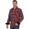 image:imageGioberti Mens Brushed Flannel 100 Cotton Plaid Checkered Shirt with Corduroy Contrast69  Red  Black  White Highlight