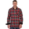 image:imageGioberti Mens Brushed Flannel 100 Cotton Plaid Checkered Shirt with Corduroy Contrast69  Red  Black  White Highlight