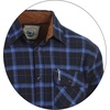 image:imageGioberti Mens Brushed Flannel 100 Cotton Plaid Checkered Shirt with Corduroy Contrast70c  Blue  Navy  White Highlight